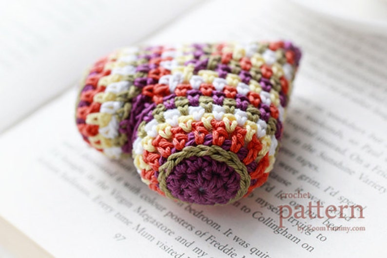 Crochet Pattern Happy Colorful Crochet Heart Pattern No. 008 INSTANT DIGITAL DOWNLOAD image 3