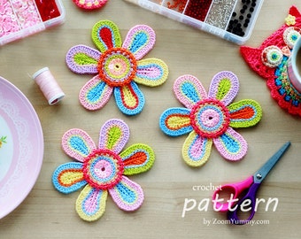 Crochet Flower Pattern: Colorful Floral Design (PDF Pattern no. 59)