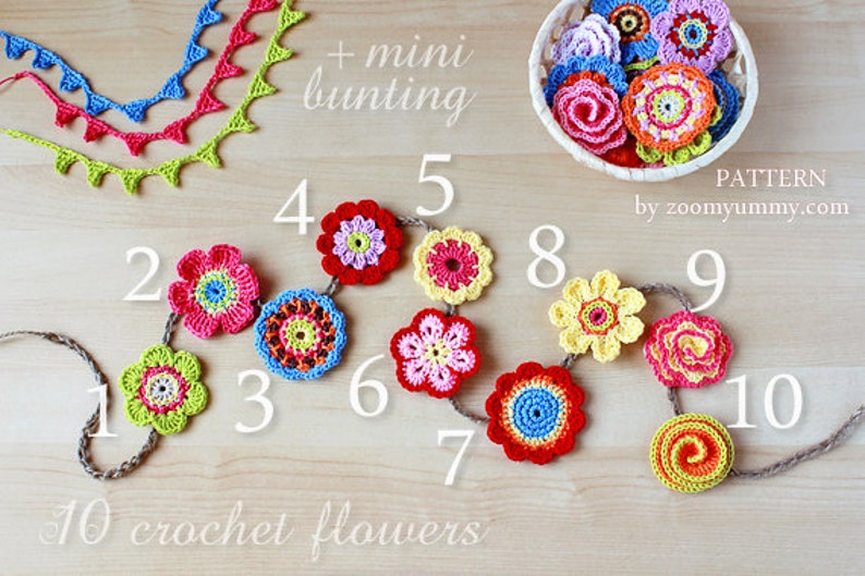 Crochet Patterns Big Flower Party Pattern No. 001 INSTANT DIGITAL DOWNLOAD image 2