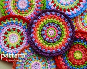 Crochet Pattern - Colorful Mosaic Coasters - (Pattern No. 068) - INSTANT DIGITAL DOWNLOAD