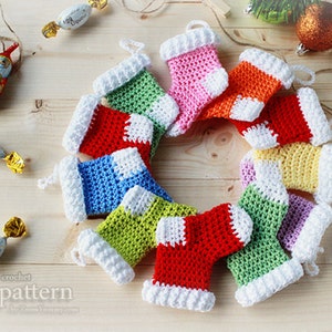 Crochet Pattern Crochet Christmas Stocking Ornaments Pattern No. 013 INSTANT DIGITAL DOWNLOAD image 1