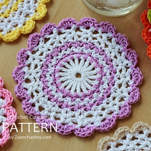 Crochet Pattern Sweet Crochet Coasters Pattern No. 032 INSTANT DIGITAL DOWNLOAD image 1