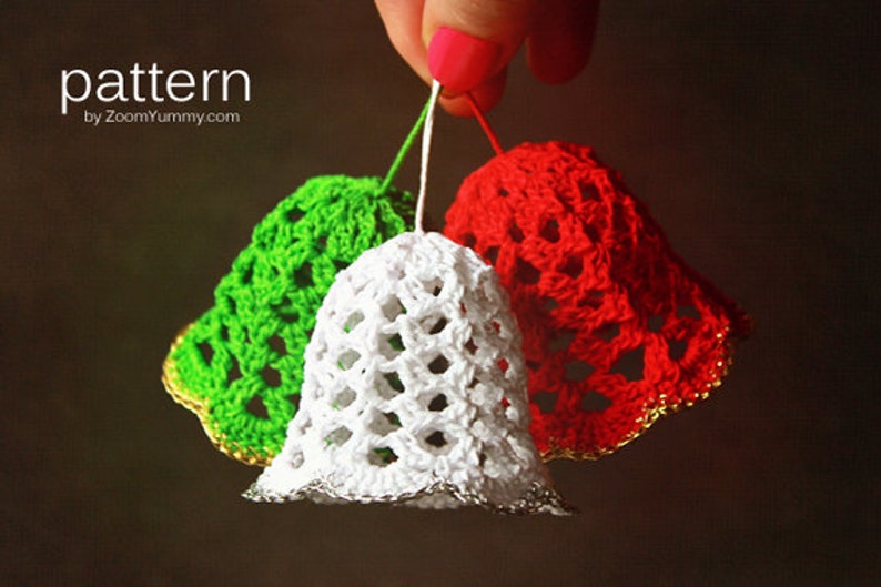 Crochet Pattern Crochet Christmas Bells Pattern No. 020 INSTANT DIGITAL DOWNLOAD image 1