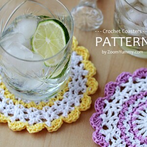 Crochet Pattern Sweet Crochet Coasters Pattern No. 032 INSTANT DIGITAL DOWNLOAD image 3