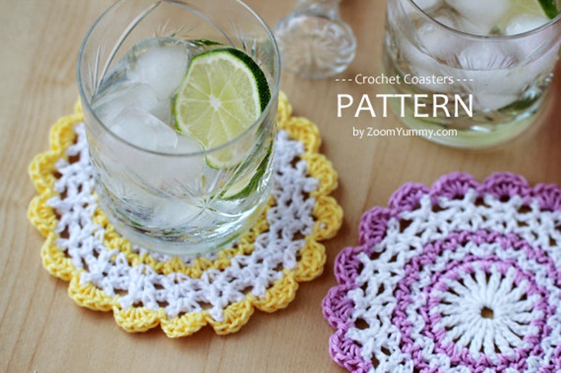 Crochet Pattern Sweet Crochet Coasters Pattern No. 032 INSTANT DIGITAL DOWNLOAD image 3