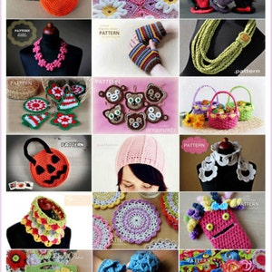May include: A collection of colorful crocheted items, including a variety of bags, hats, toys, and home decor. The image includes the text "There Is MORE In My Shop".