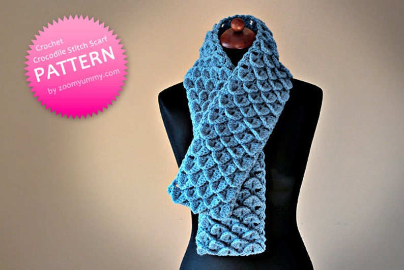 Crochet Pattern Crochet Crocodile Stitch Scarf Pattern No. 031 INSTANT DIGITAL DOWNLOAD image 2