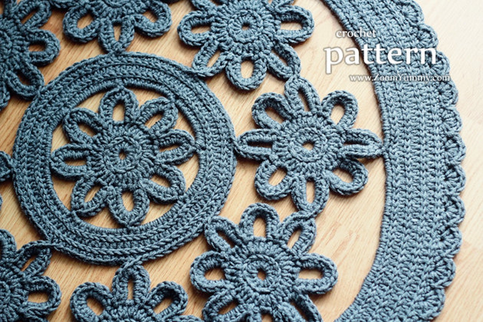 Crochet Pattern Crochet Flower Rug pattern No. 060 Etsy