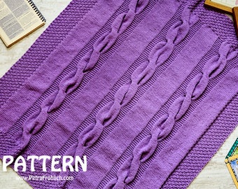 Knitting Pattern - Cable Blanket - Baby Size, Lap Size (Pattern No. 073) - INSTANT DIGITAL DOWNLOAD