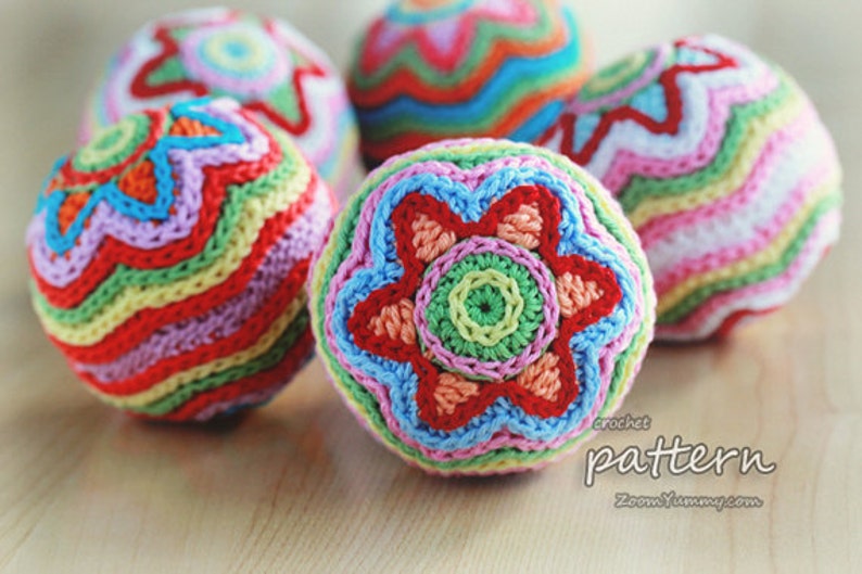 Crochet Pattern Colorful Christmas Star Ball Pattern No. 011 INSTANT DIGITAL DOWNLOAD image 4