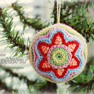 Crochet Pattern Colorful Christmas Star Ball Pattern No. 011 INSTANT DIGITAL DOWNLOAD image 5
