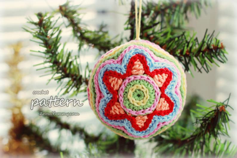 Crochet Pattern Colorful Christmas Star Ball Pattern No. 011 INSTANT DIGITAL DOWNLOAD image 5