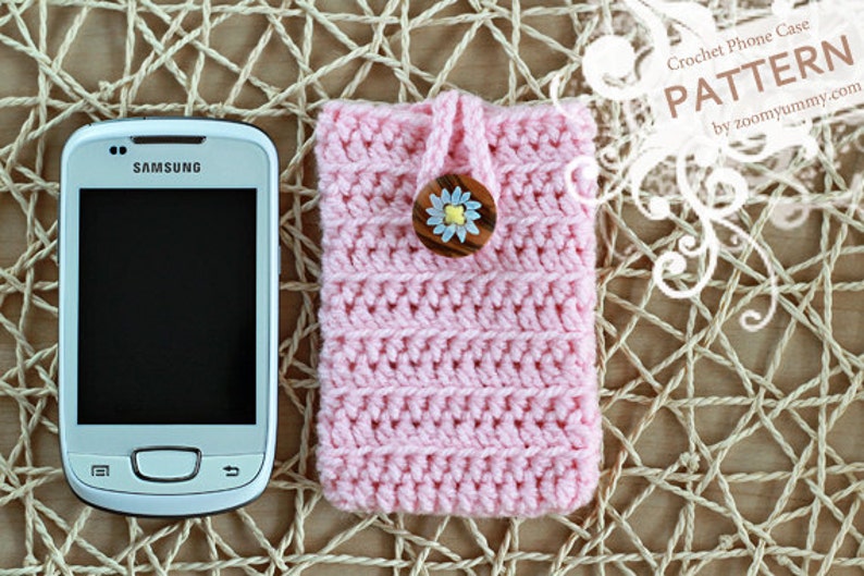 Crochet Pattern Crocheted Cell Phone Cover Pattern No. 019 INSTANT DIGITAL DOWNLOAD image 3