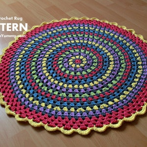 Crochet Pattern Happy Crochet Rug Pattern No. 030 INSTANT DIGITAL DOWNLOAD image 2