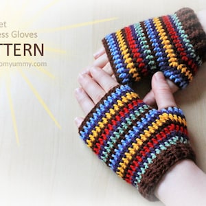 Crochet Pattern Crochet Fingerless Gloves Pattern No. 047 INSTANT DIGITAL DOWNLOAD image 1