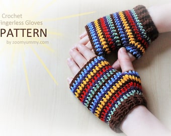 Crochet Pattern - Crochet Fingerless Gloves (Pattern No. 047) - INSTANT DIGITAL DOWNLOAD