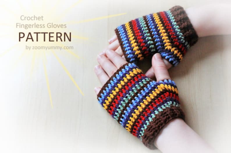 Crochet Pattern Crochet Fingerless Gloves Pattern No. 047 INSTANT DIGITAL DOWNLOAD image 1