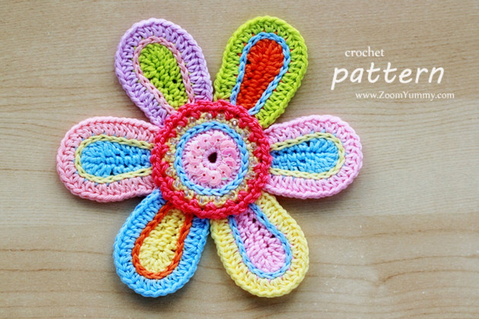 Crochet Pattern Colorful Crochet Flower pattern No. 059 Etsy