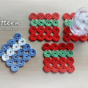 Crochet Pattern - Joy Joy Coasters (Pattern No. 010) - INSTANT DIGITAL DOWNLOAD