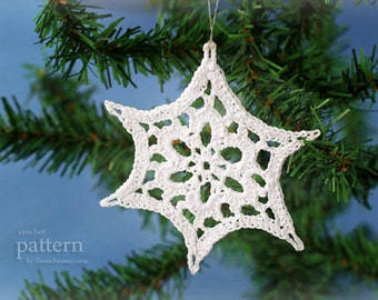 Crochet Pattern - Happy Crochet Snowflake/Star (Pattern No. 026) - INSTANT DIGITAL DOWNLOAD