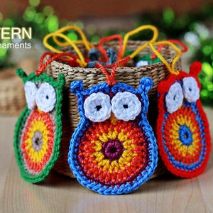 Crochet Pattern Crochet Owl Ornaments Pattern No. 012 INSTANT DIGITAL DOWNLOAD image 1