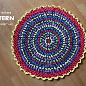 Crochet Pattern Happy Crochet Rug Pattern No. 030 INSTANT DIGITAL DOWNLOAD image 3