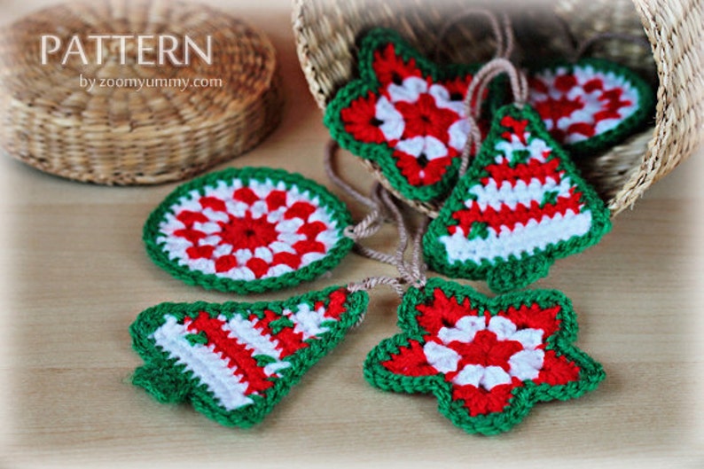 Crochet Pattern Crochet Christmas Ornaments Pattern No. 021 INSTANT DIGITAL DOWNLOAD image 1