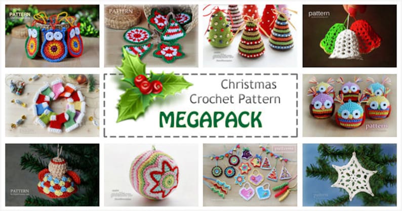 Christmas Crochet Pattern MEGAPACK 10 Selected Crochet Patterns Included image 1