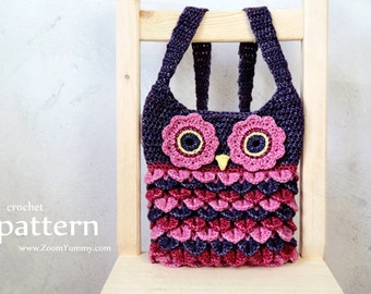 Crochet Owl Purse Pattern with Feathers (PDF Pattern no. 67)