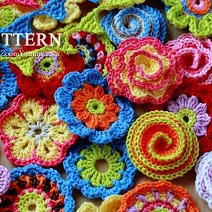 Crochet Patterns Big Flower Party Pattern No. 001 INSTANT DIGITAL DOWNLOAD image 1