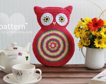 Crochet Pattern - Crochet Owl Cushion (Pattern No. 007) - INSTANT DIGITAL DOWNLOAD