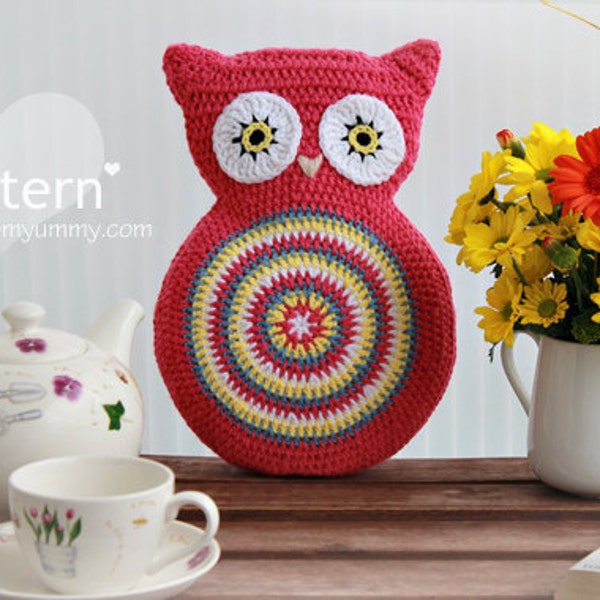 Crochet Pattern - Crochet Owl Cushion (Pattern No. 007) - INSTANT DIGITAL DOWNLOAD