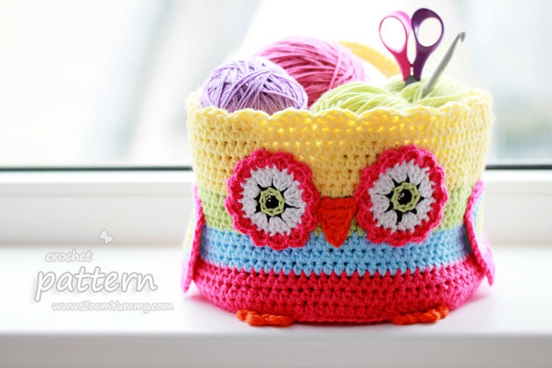Crochet Pattern Owl Basket Pattern No. 057 INSTANT DIGITAL DOWNLOAD image 4