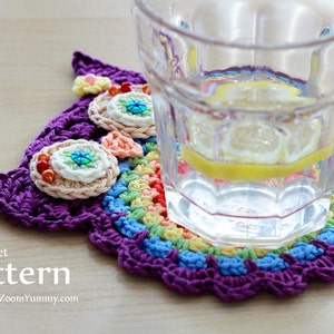 Crochet Pattern Crochet Owl Coasters, Appliques Pattern No. 058 INSTANT DIGITAL DOWNLOAD image 3