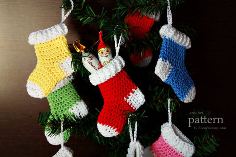 Crochet Pattern Crochet Christmas Stocking Ornaments Pattern No. 013 INSTANT DIGITAL DOWNLOAD image 3