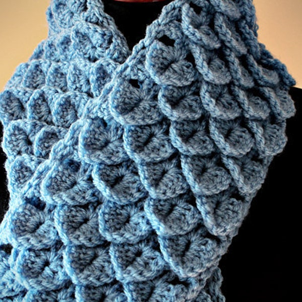 Crochet Pattern - Crochet Crocodile Stitch Scarf (Modèle n ° 031) - TÉLÉCHARGEMENT NUMÉRIQUE INSTANTANÉ