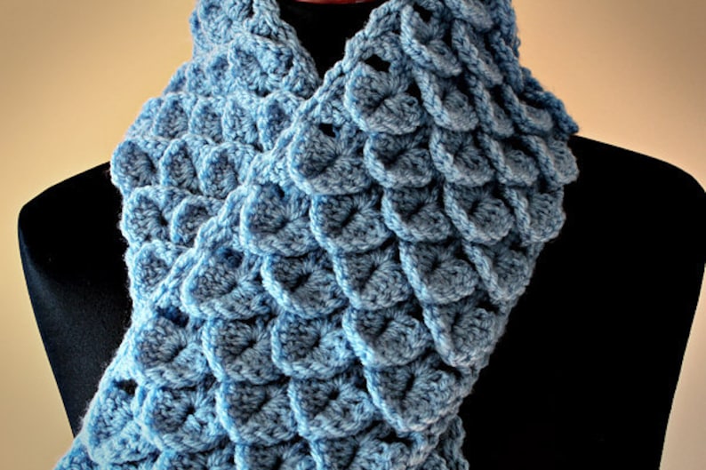 Crochet Pattern Crochet Crocodile Stitch Scarf Pattern No. 031 INSTANT DIGITAL DOWNLOAD image 1