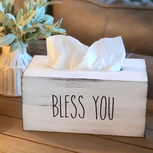 White Rectangular Tissue Box Cover