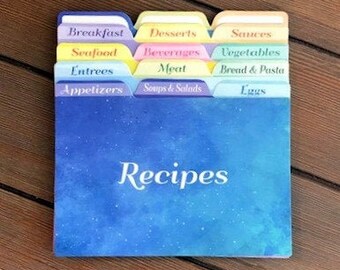 Farmhouse Recipe Card Dividers, 4 x 6 Contemporary Kitchen Dividers, Housewarming Gifts, Bridal Shower Gifts