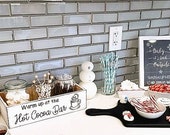 Hot Cocoa Bar Set with Optional Jars - Hot Chocolate Bar Christmas Crate - Farmhouse Christmas Kitchen Decor -