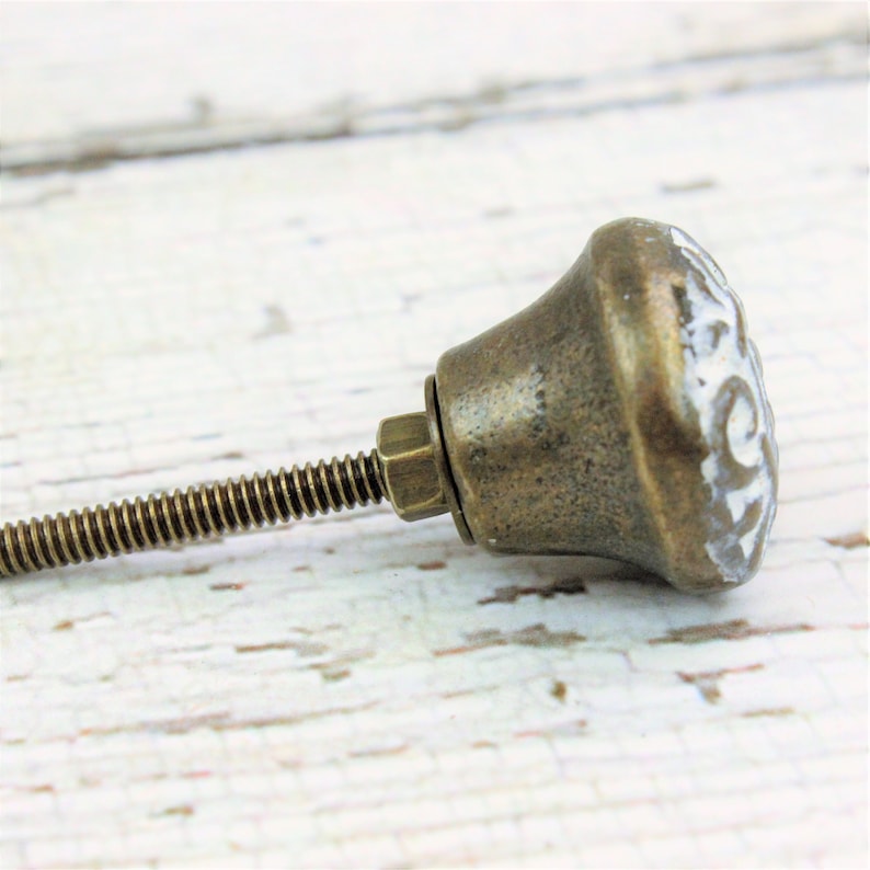 Antique Gold Knob Vintage White Knobs Modern Knobs Etsy