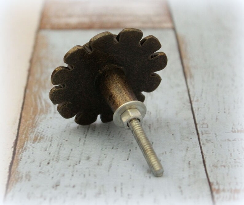 Gold Flower Knob Knobs Vintage Gold Knob Gold Etsy