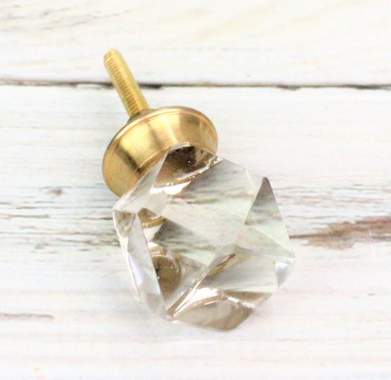 Glass Gold Knobs Modern Glass Drawer Pulls Bathroom Cabinet Etsy