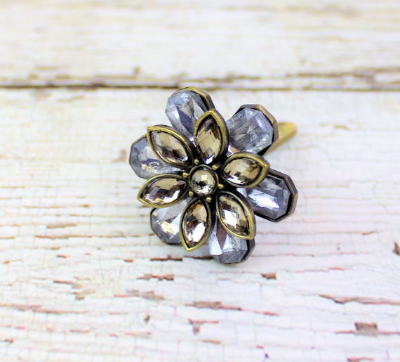 Glass Knobs Flower Jewel Knob Modern Drawer Pulls Etsy
