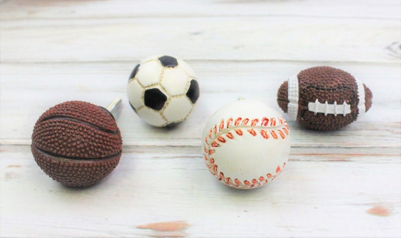 Sports Drawer Knobs Baseball Knob Basketball Knob Football Etsy