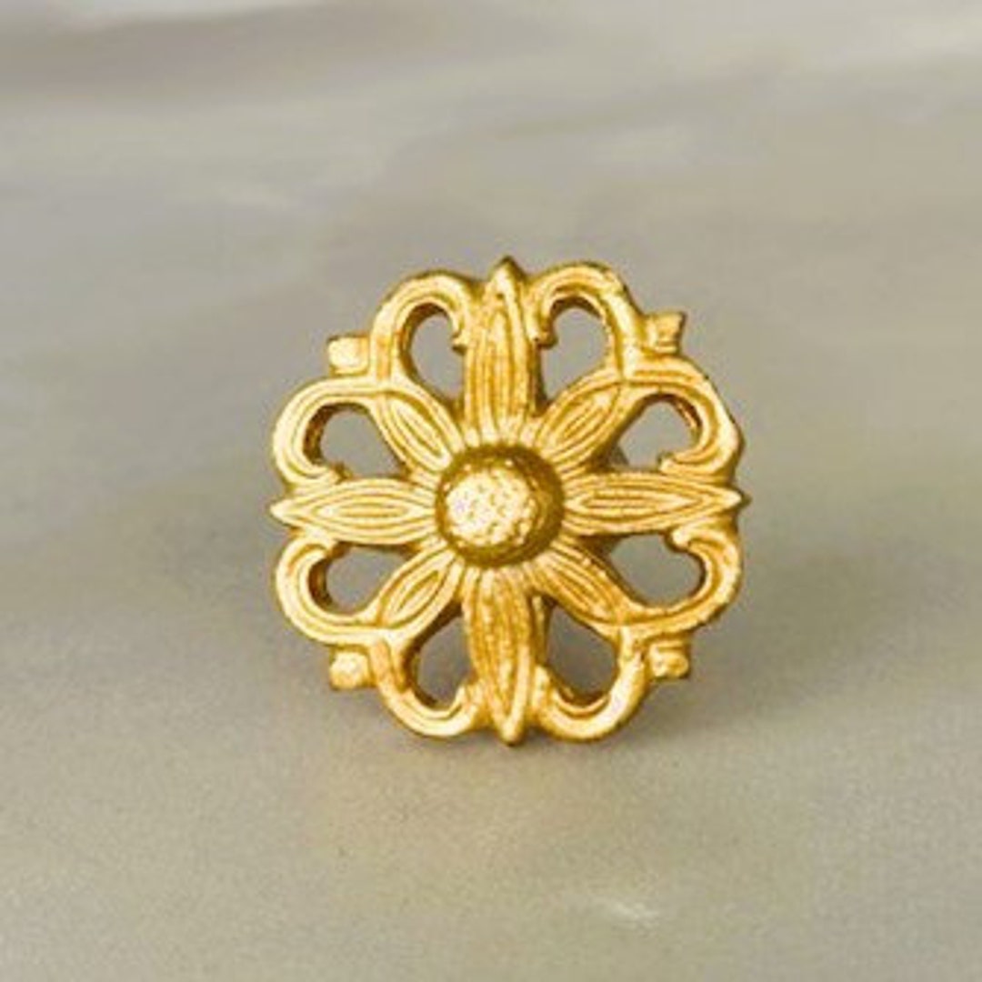 Gold Knobs Flower Knobs Gold Dresser Knobs Modern Etsy