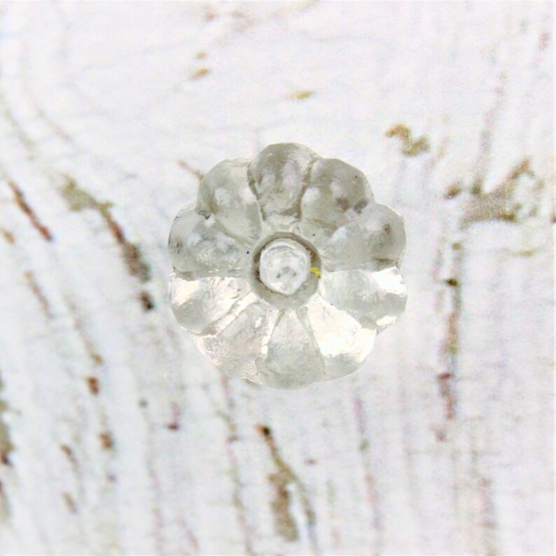 Clear Flower Glass Knobs Dresser Knobs Farmhouse Style Girls Room