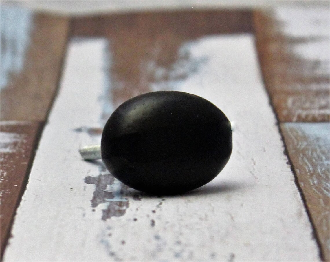 Black Knob Knobs Farmhouse Style Chic Drawer Pulls Etsy