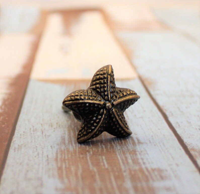 Starfish Knobs Nautical Knobs Antique Bronze Knobs Etsy
