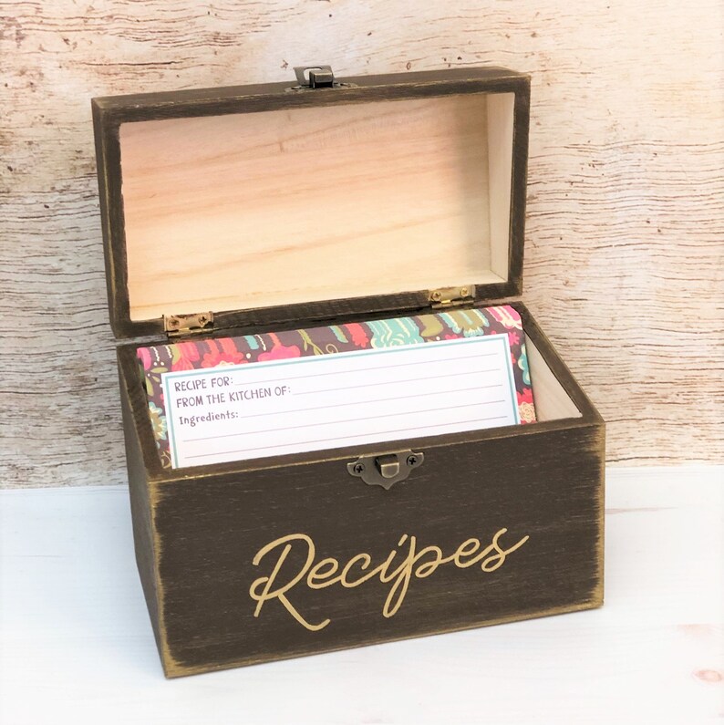 Rustic Recipe Boxes Recipe Storage Wood Recipe Box Etsy